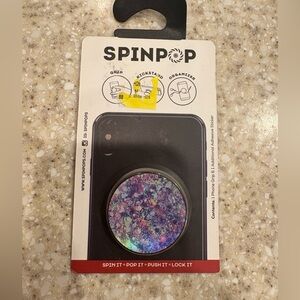 SpinPop Grip & Stand - Purple Marble Design NWT!